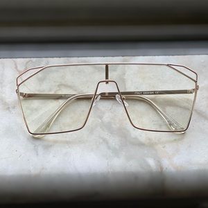 Gold clear lens glasses